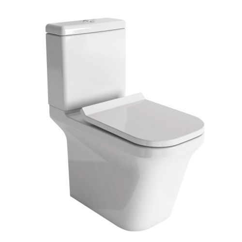 White Square Soft Close Toilet Seat with Quick Release- Ashford