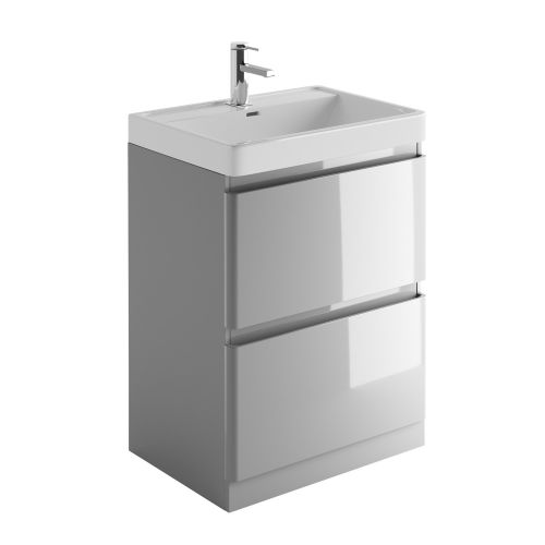 Neon 600mm Vanity Unit in Light Grey | Vanity Units