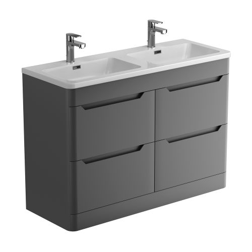 Ellis 1200mm Floorstanding Vanity Unit In Charcoal | Bathroom Vanity Unit