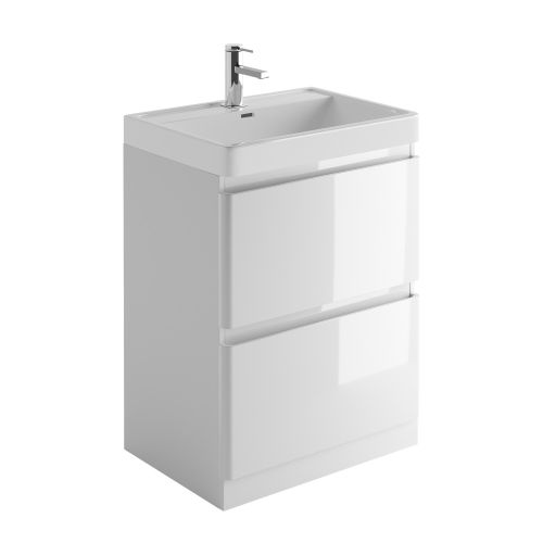 Easy Bathrooms Neon Vanity Unit in White Gloss | White Bathroom Vanity ...