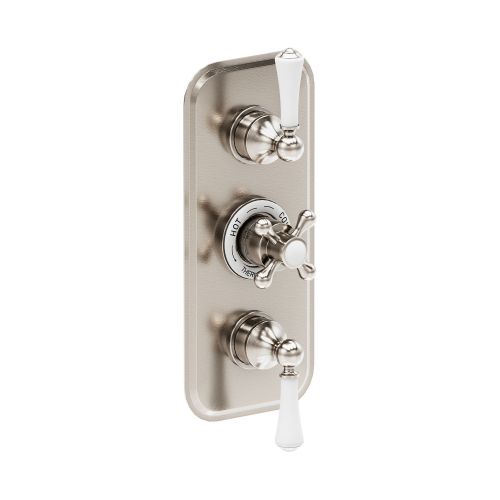 Warwick Brushed Nickel Traditional Triple Concealed Thermostatic Shower 