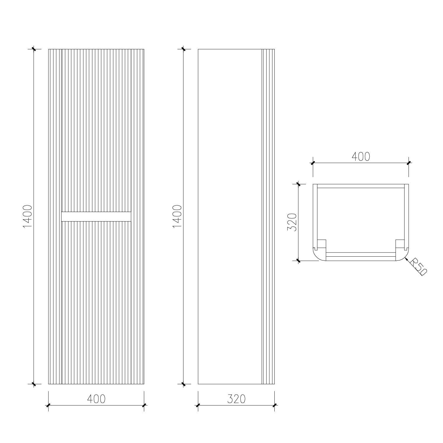 Wish Ribbed Wall Hung Storage Unit in Green | Fluted Furniture