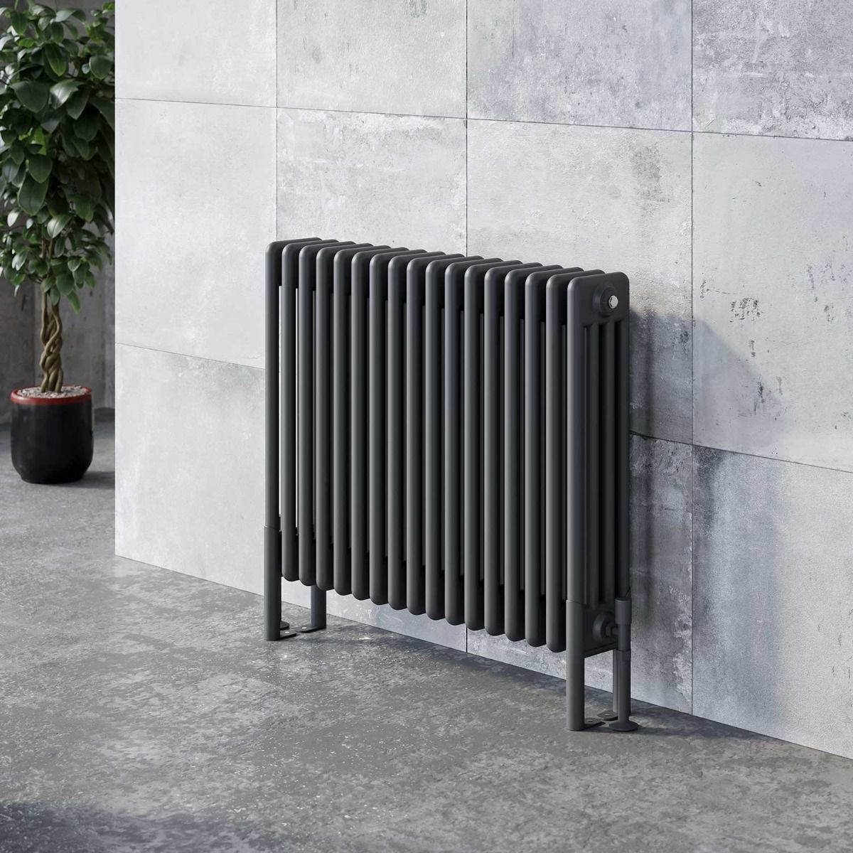 Upton 600x785mm Quadruple Horizontal Column Radiator – Grey ...