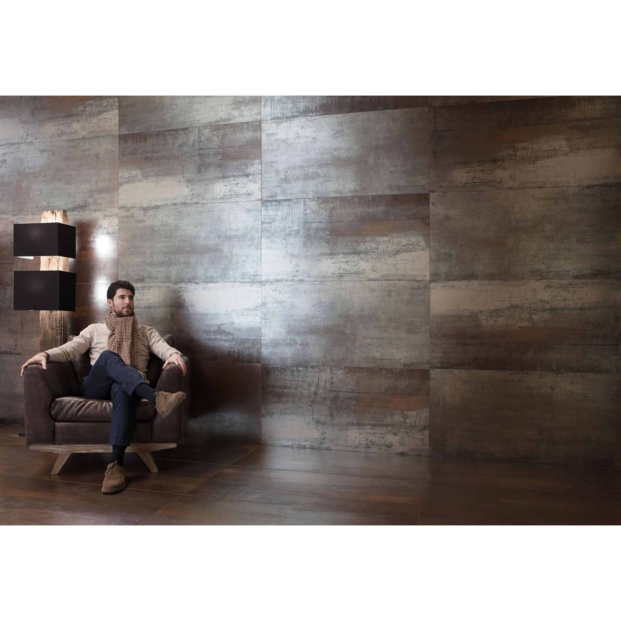 Corten Steel Matt Porcelain Tiles - 600x1200mm | Metallic Tiles